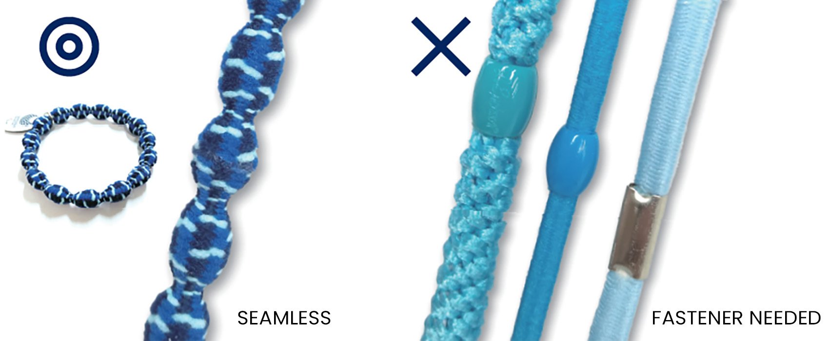 Caterpy Hair Ties - The Ultimate Soft Elastic Non-Crease Hair Tie/Bracelet (Assorted Colors)